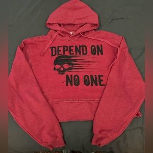 Depend On No One Red Graphic Hoodie